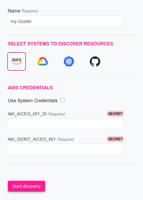 A screenshot of the Reliably Resources AWS Connector