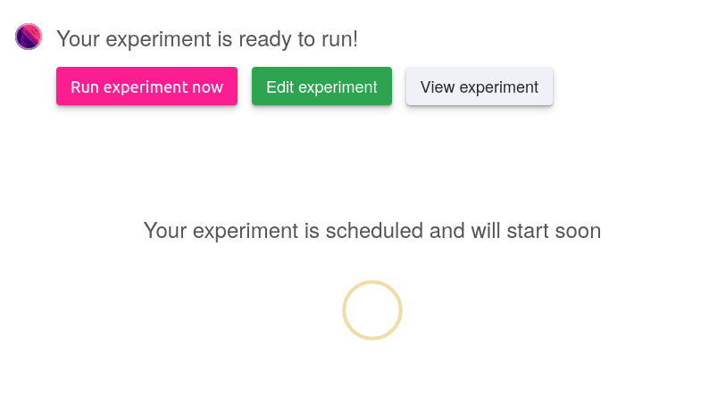 A screenshot of the Reliably assistant scheduling the experiment