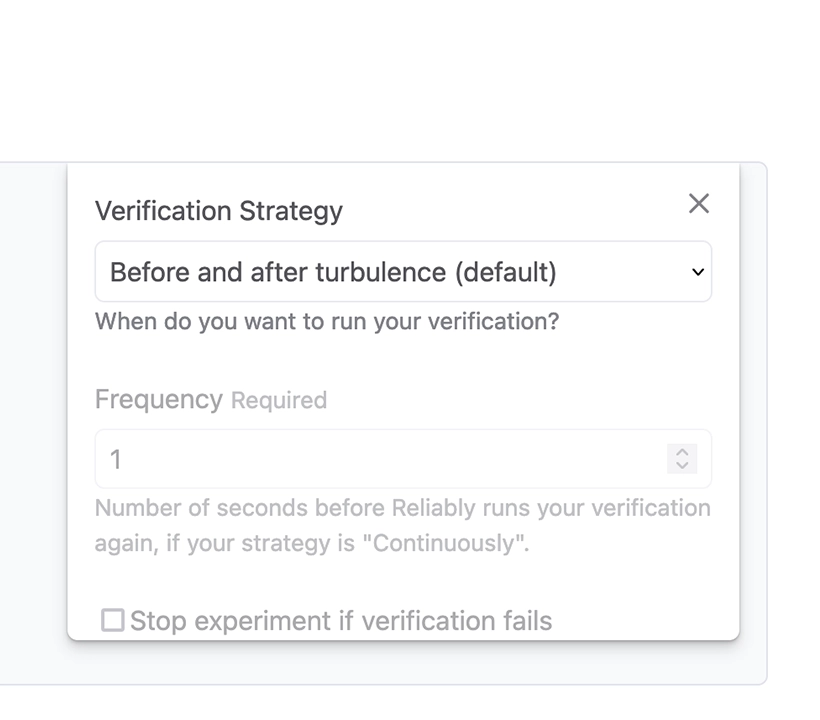 Choosing the verification block settings